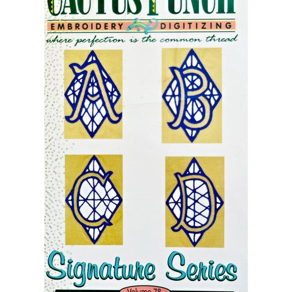 Cactus Punch Machine Embroidery CD Heirloom Cutwork Alphabet 26 Designs Sealed - Picture 2 of 5